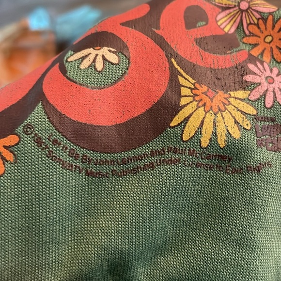 Blended Clothing Inc. Beatles Let It Be Boho Floral 60s Green Sweatshirt size XS - Picture 8 of 13